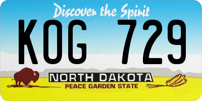 ND license plate KOG729