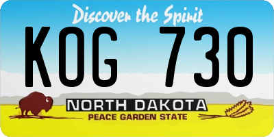 ND license plate KOG730