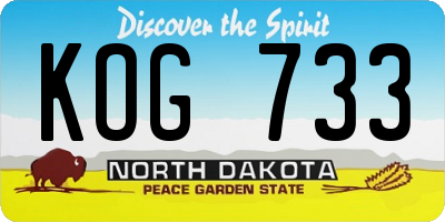 ND license plate KOG733