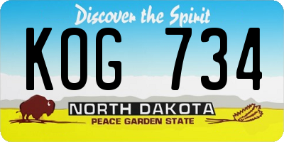ND license plate KOG734
