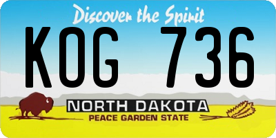 ND license plate KOG736