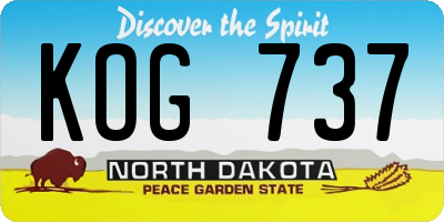 ND license plate KOG737