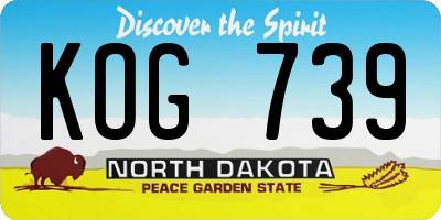 ND license plate KOG739