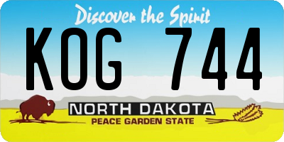 ND license plate KOG744