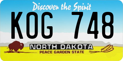 ND license plate KOG748