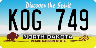 ND license plate KOG749