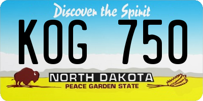 ND license plate KOG750