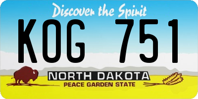 ND license plate KOG751