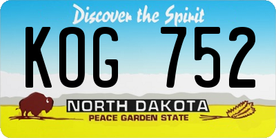 ND license plate KOG752