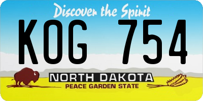 ND license plate KOG754