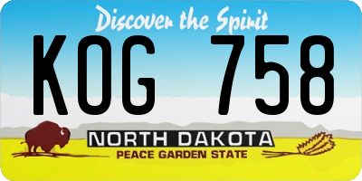 ND license plate KOG758