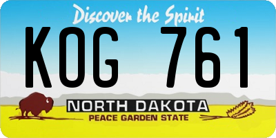 ND license plate KOG761