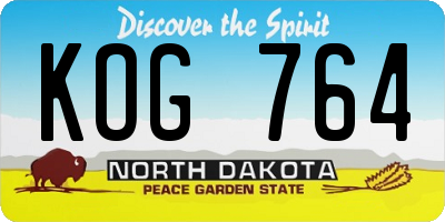 ND license plate KOG764
