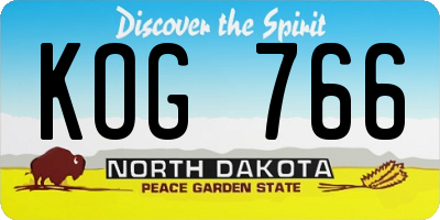 ND license plate KOG766