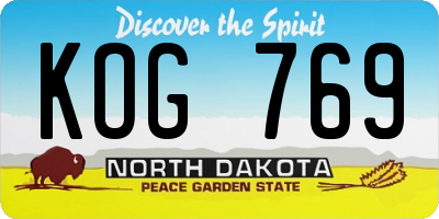 ND license plate KOG769