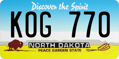 ND license plate KOG770