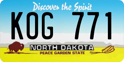 ND license plate KOG771