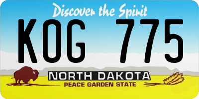 ND license plate KOG775