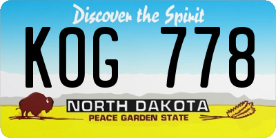 ND license plate KOG778