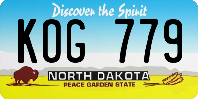 ND license plate KOG779