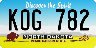 ND license plate KOG782