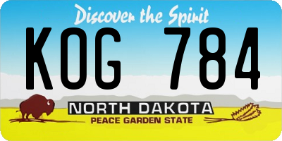 ND license plate KOG784