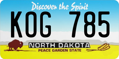 ND license plate KOG785