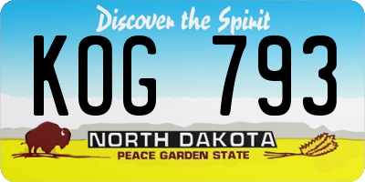 ND license plate KOG793