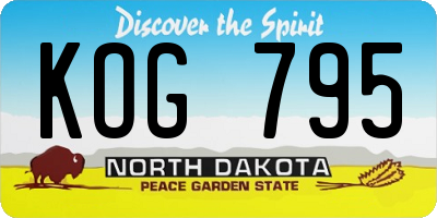 ND license plate KOG795
