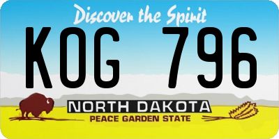 ND license plate KOG796