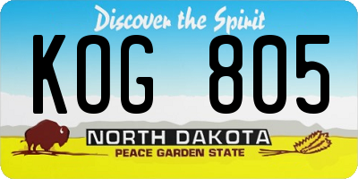 ND license plate KOG805