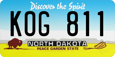 ND license plate KOG811