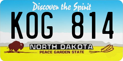 ND license plate KOG814
