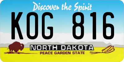 ND license plate KOG816