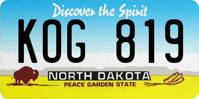 ND license plate KOG819