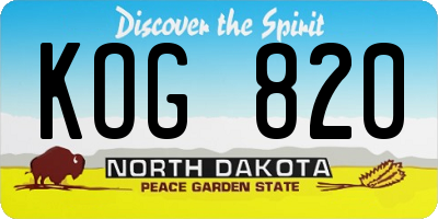 ND license plate KOG820