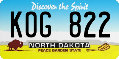 ND license plate KOG822