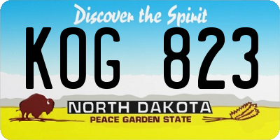 ND license plate KOG823