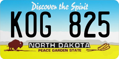ND license plate KOG825