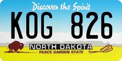 ND license plate KOG826