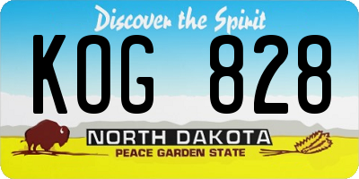ND license plate KOG828