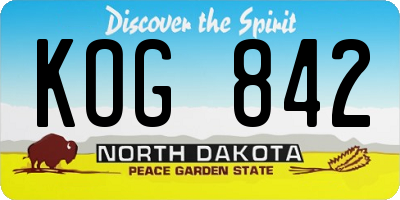ND license plate KOG842