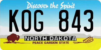 ND license plate KOG843