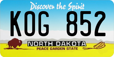 ND license plate KOG852