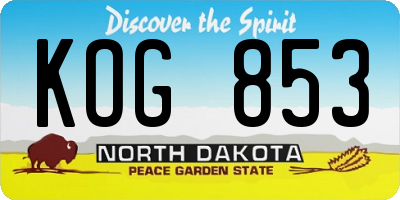 ND license plate KOG853