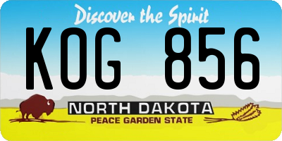 ND license plate KOG856