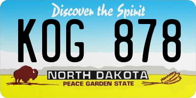 ND license plate KOG878