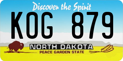 ND license plate KOG879
