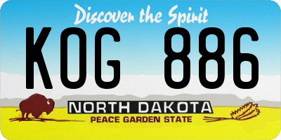 ND license plate KOG886