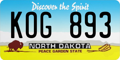 ND license plate KOG893